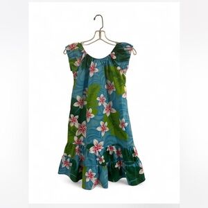 Vintage E & K sz 9/10 Hawaiian made Dress in Blue and Green